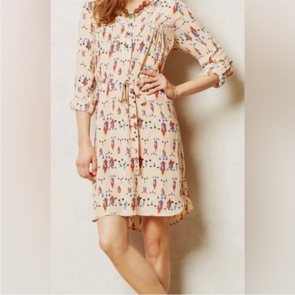 DOLAN Left Coast Collection XS Anthropologie Dress Geometric Print Belted Boho - Picture 15 of 16
